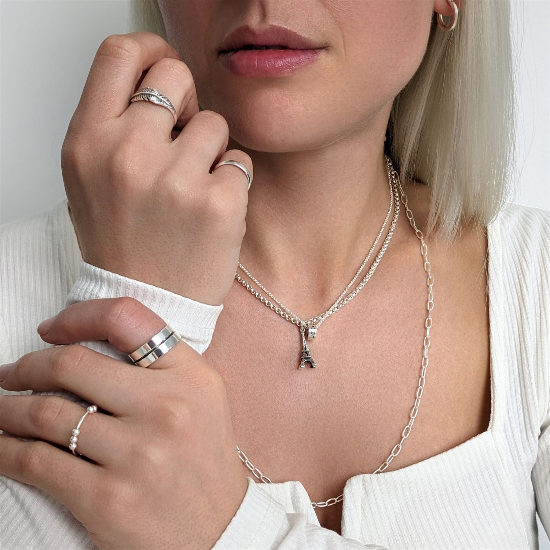 Anello Con Piuma In Argento Sterling Ossidato - Foto 4