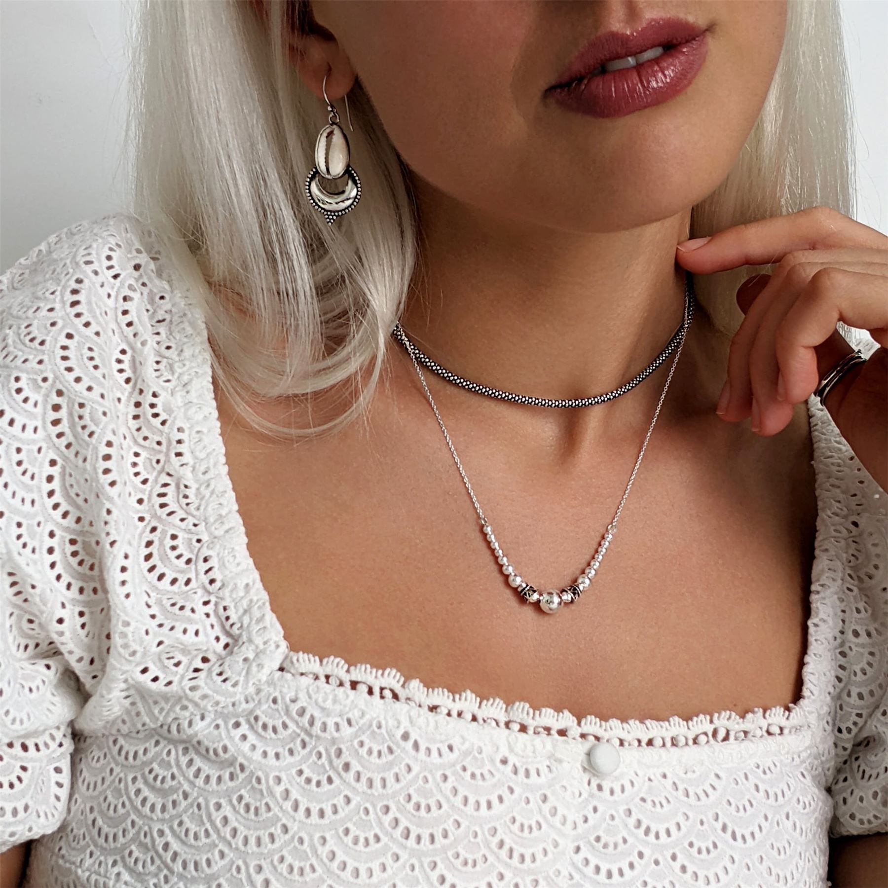 Orecchini Pendenti A Conchiglia In Argento 925 - Cut Out, 3,3 Cm, Con Gancio A Pesce