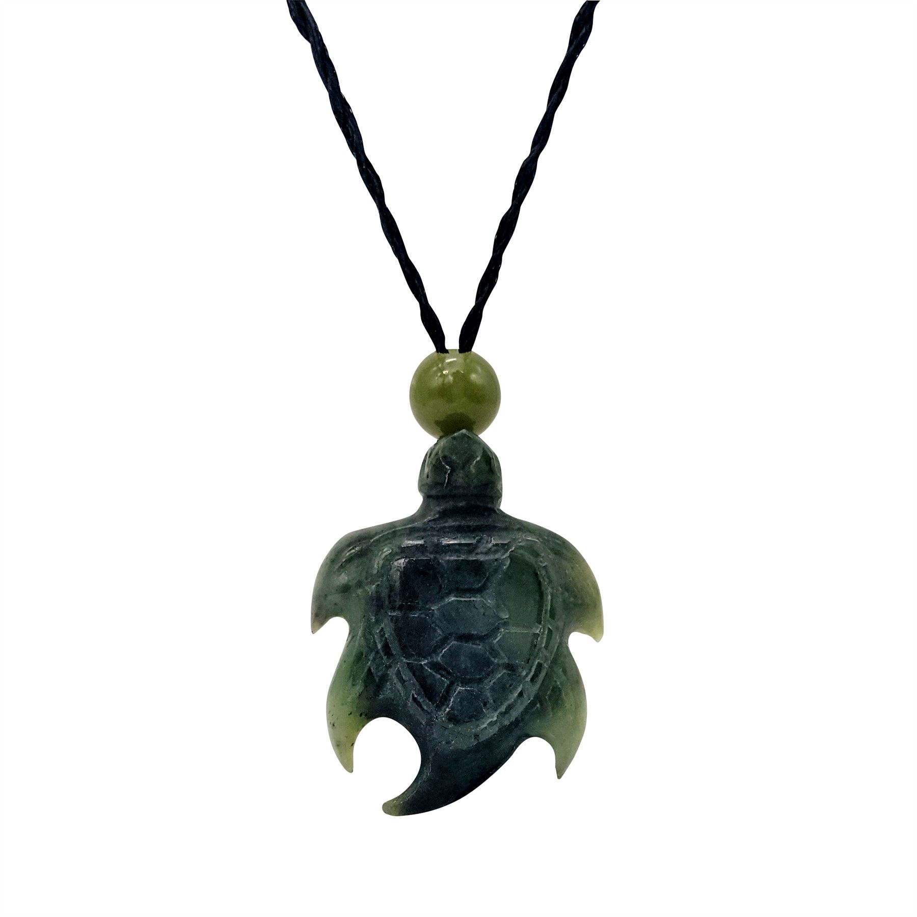 Pendentif Tortue - Jade Naturelle Jadéite - Monture Argent 925 - Neuf Sans Emballage