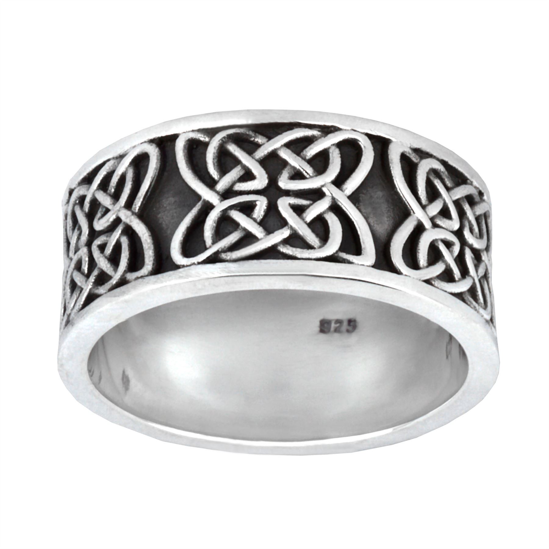 Silverly Anello Argento 925 Ossidato Fascia Spesso Simbolo
