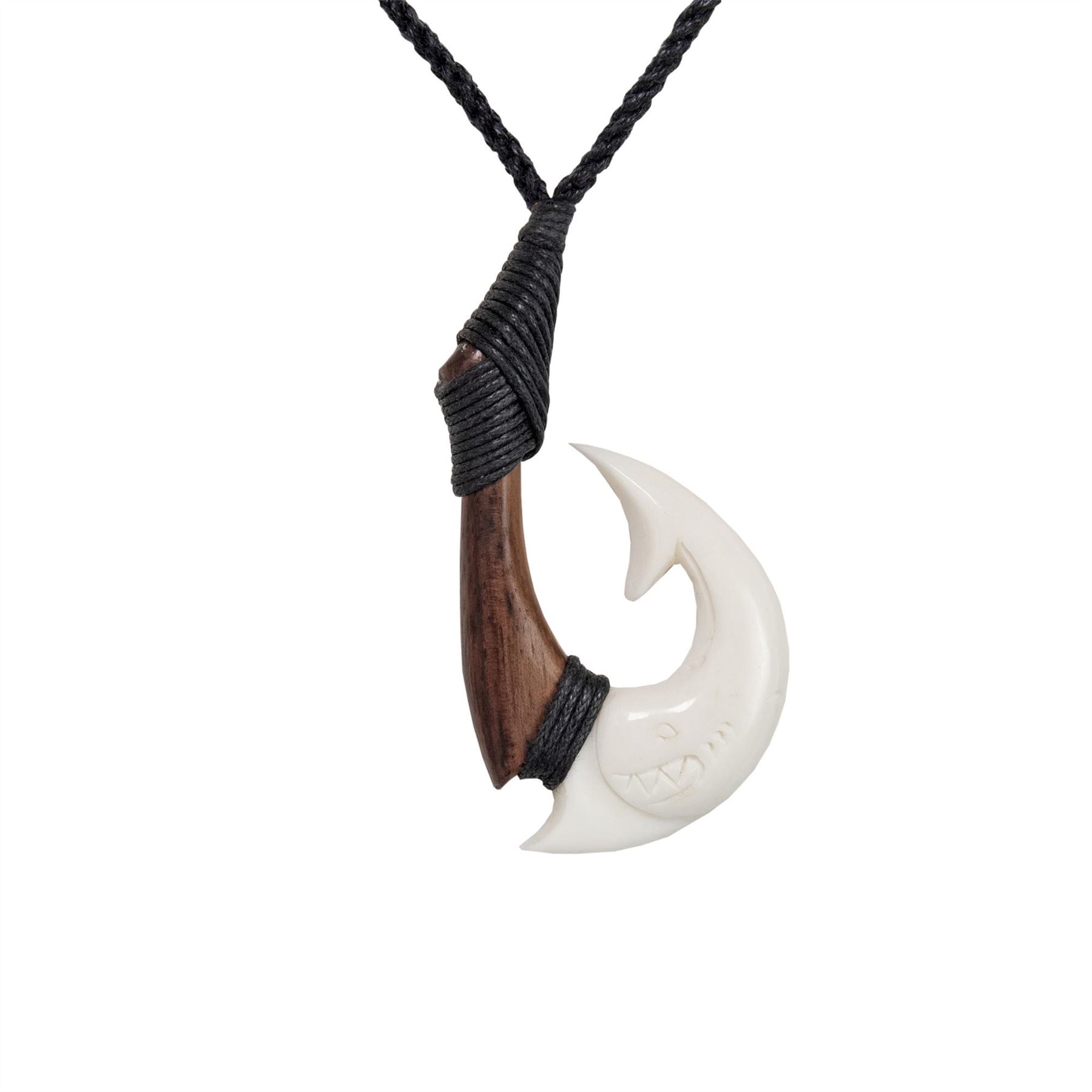 Collana Uomo Con Ciondolo A Dente Di Squalo Maori Intagliato A Mano In Osso Di Mucca, Stile Tribale