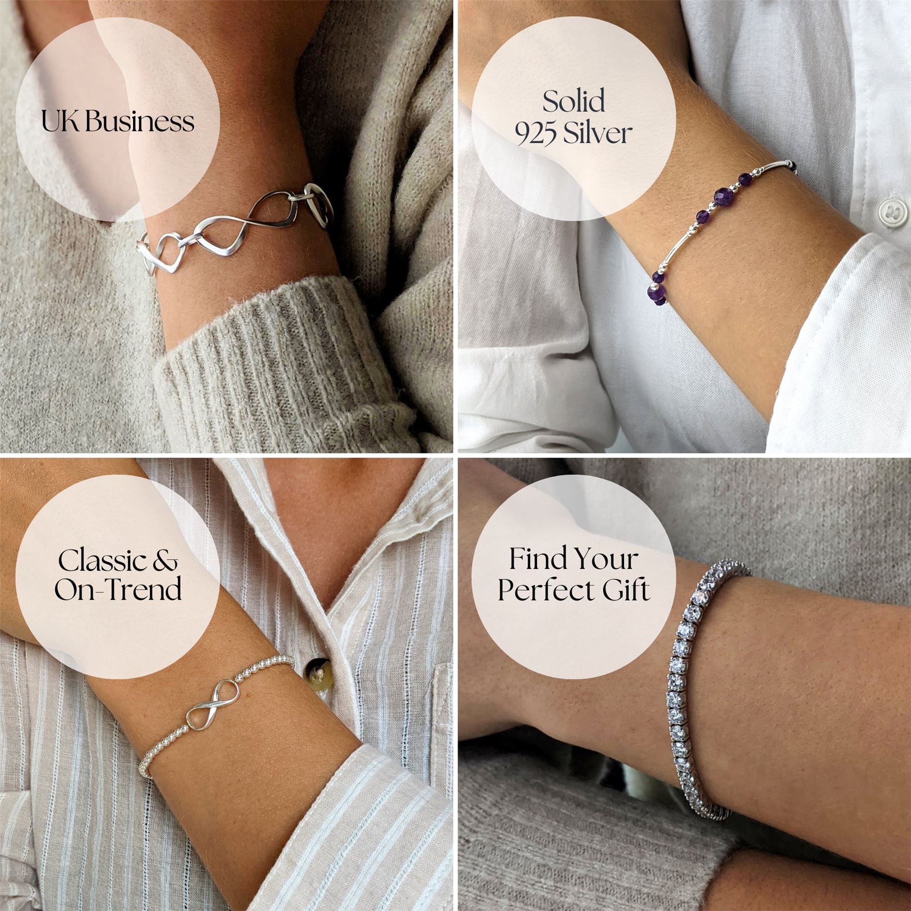 Silverly .925 Argent Sterling Ronde Lettre Initiale Chaîne Bracelet - Imagen 59 de 81