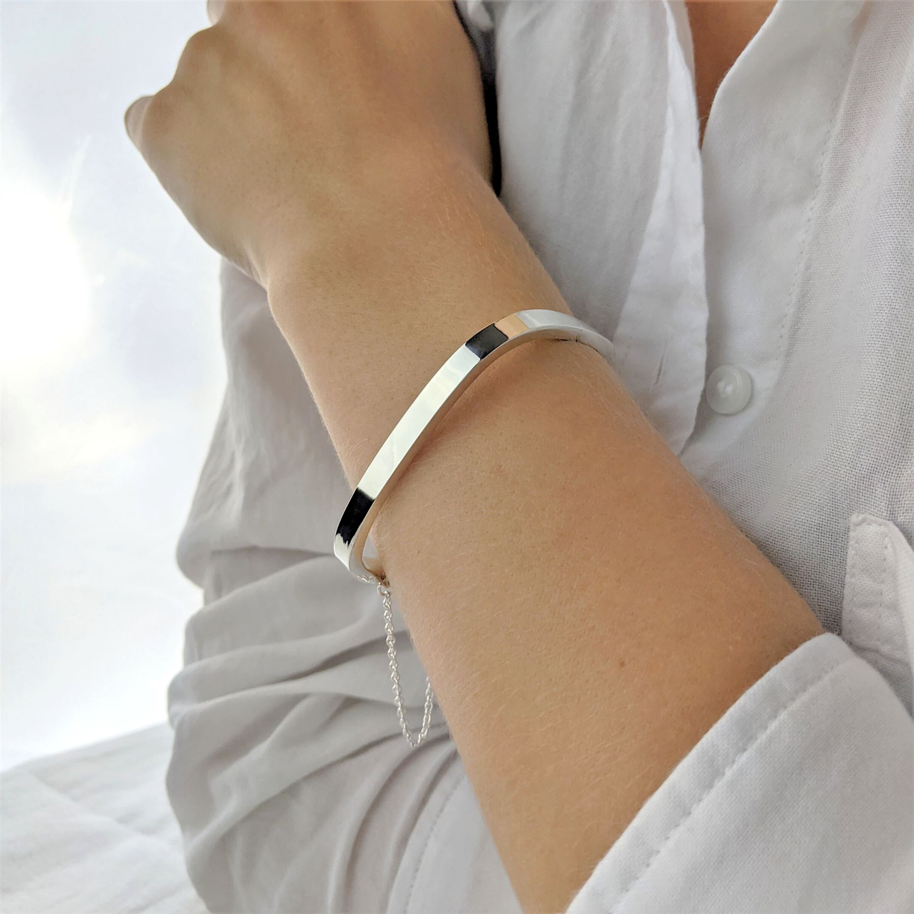 Silverly Bracciale Argento 925 Semplice Catena Roló Elegante