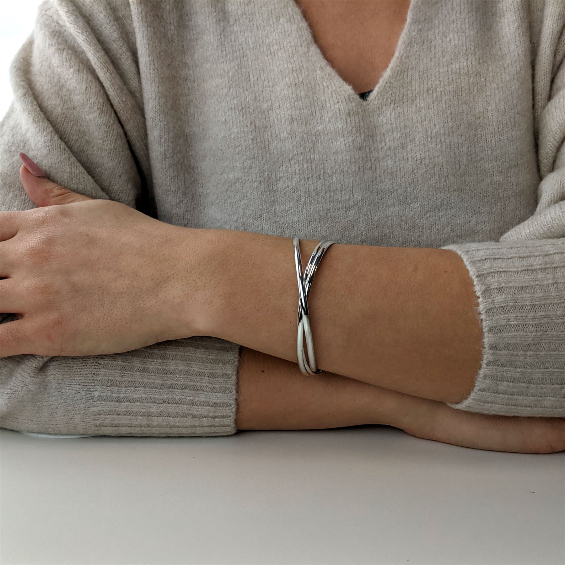 Silverly Bracciale Triplo da Sposa Russo in Argento Sterling 925
