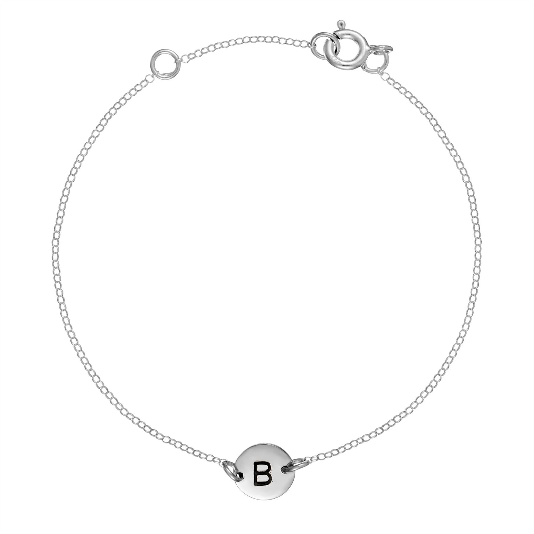 Silverly .925 Argent Sterling Ronde Lettre Initiale Chaîne Bracelet - Imagen 7 de 81