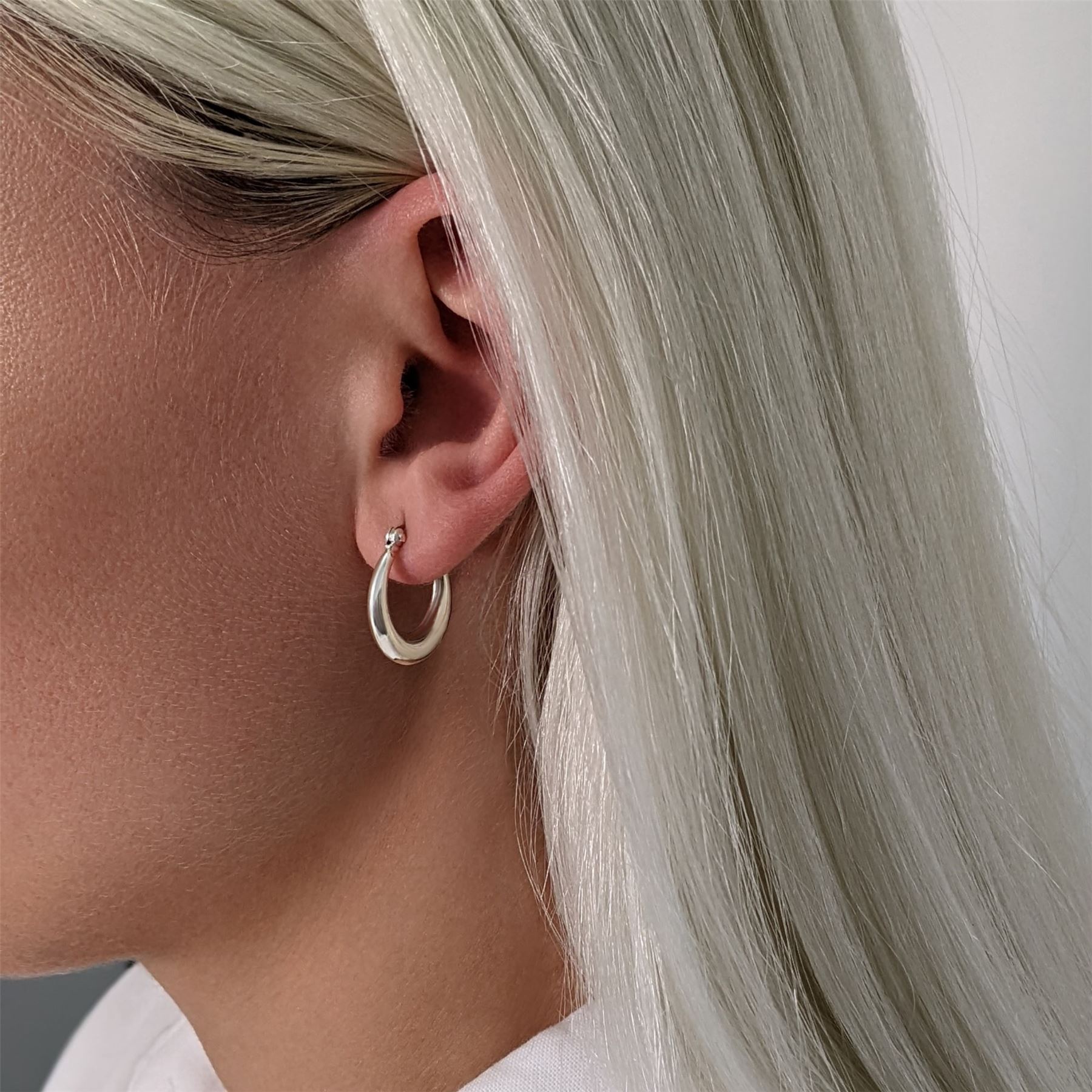 Boucles D'oreilles Créoles Argent Sterling 20 Mm - épaisses Et Brillantes