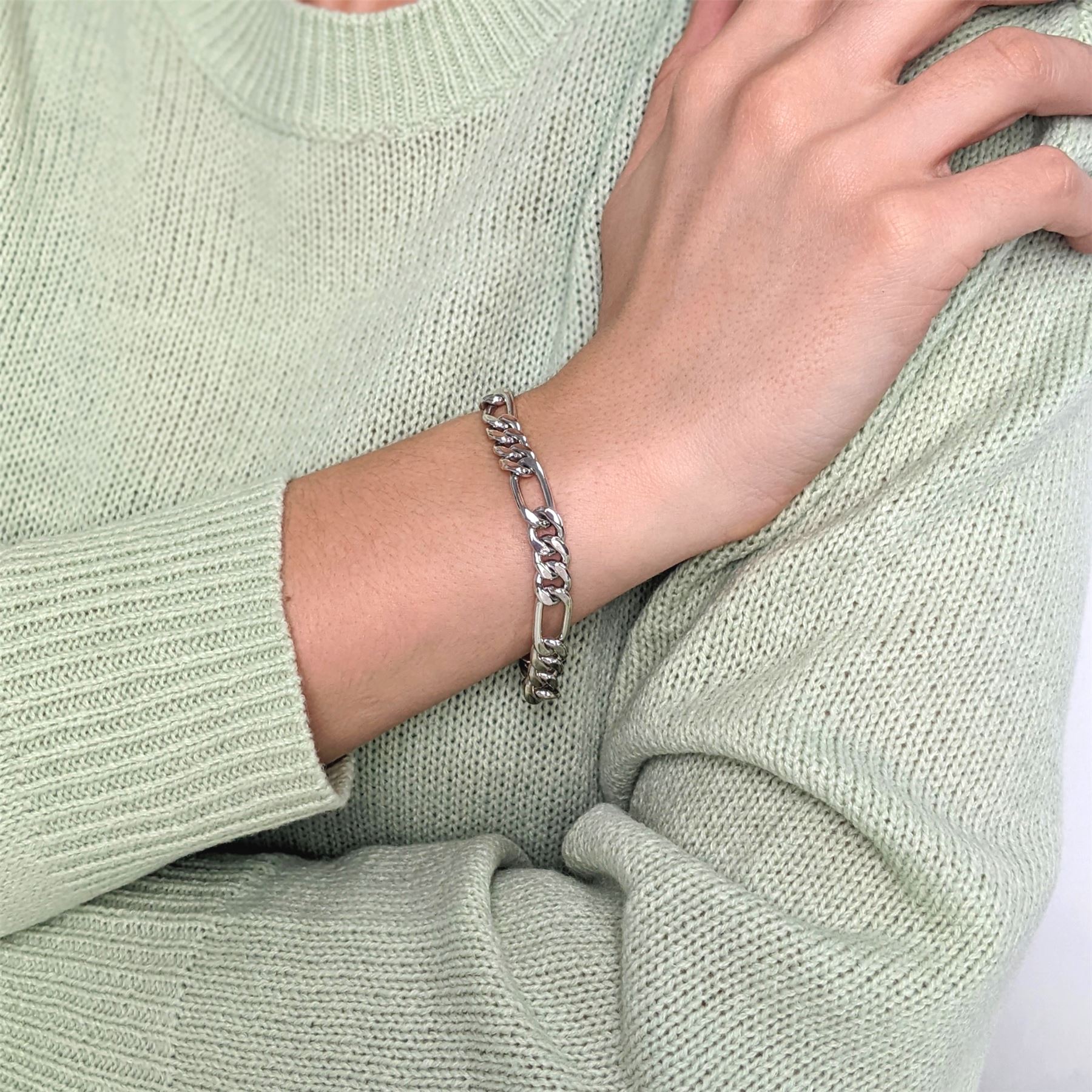 ブレスレット Box Chain Bracelet #5927 geoffrey-beene-mens-stainless-