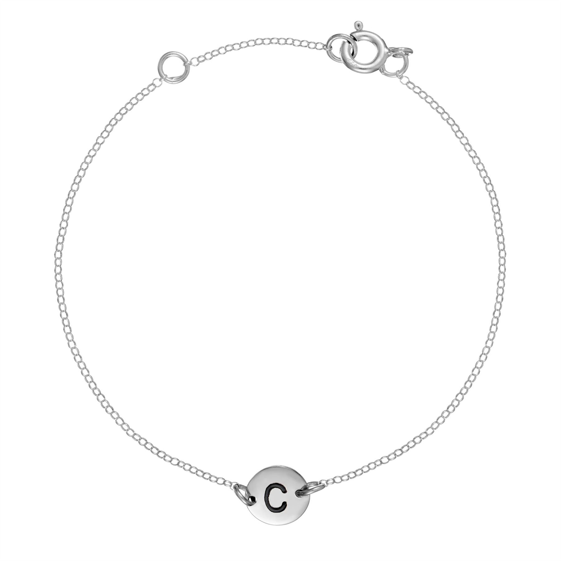 Silverly .925 Argent Sterling Ronde Lettre Initiale Chaîne Bracelet - Imagen 10 de 81