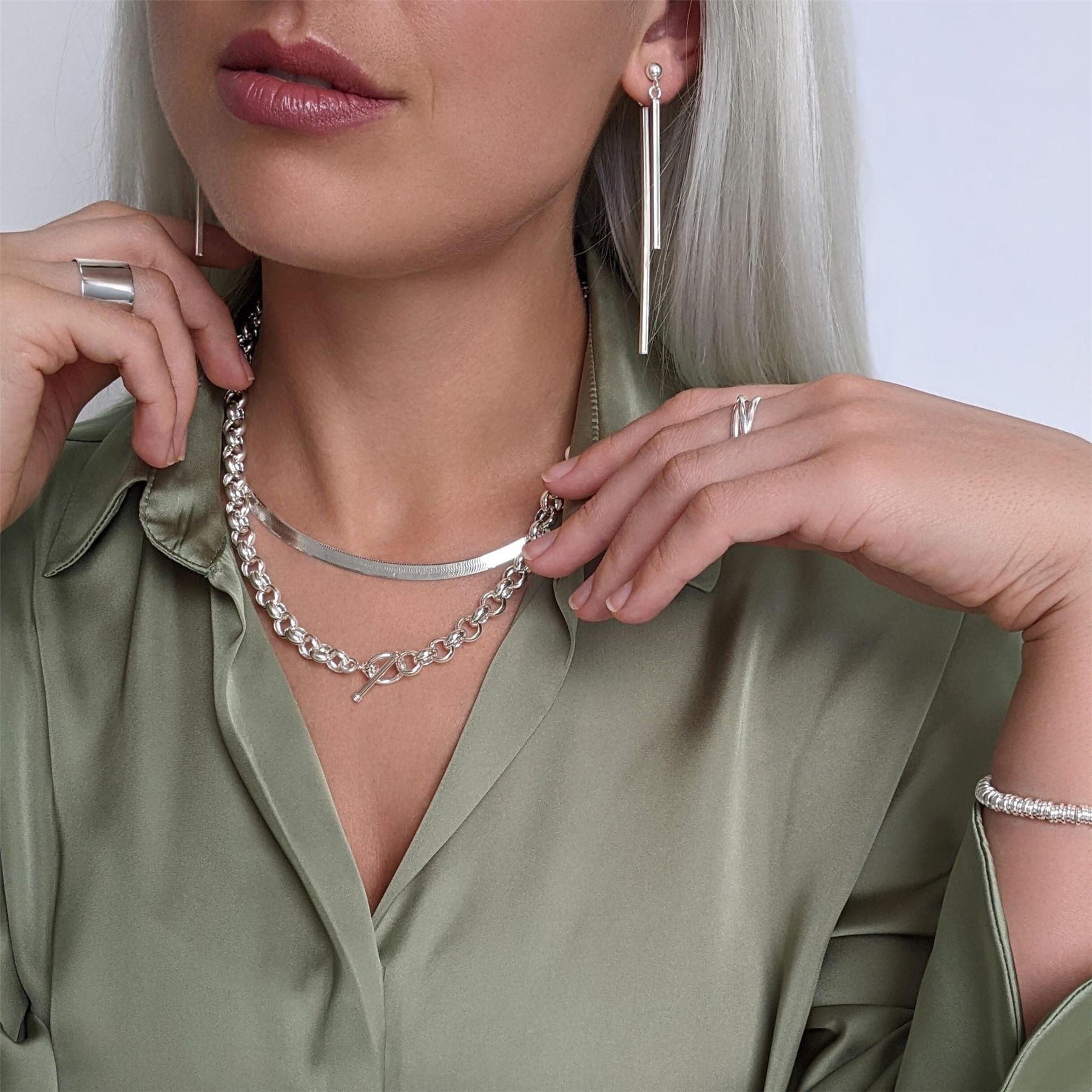 Argento Sterling 925 placcato in rodio con zirconia cubica