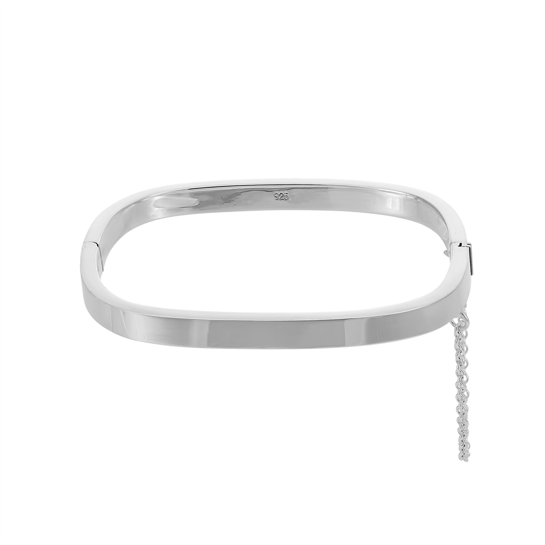 Silverly Bracciale Rigido In Argento 925 Con Cerniera Rettangolare 4mm: Regalo Per Mamma, Moglie, Fidanzata - 3