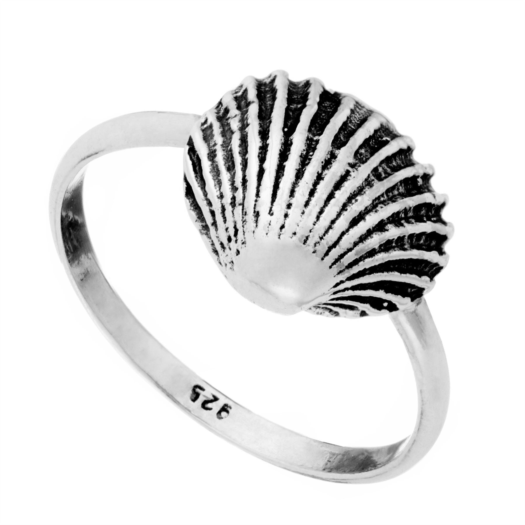 81stgeneration .925 Sterling Silver Thin Band Seashell Shell Ring eBay