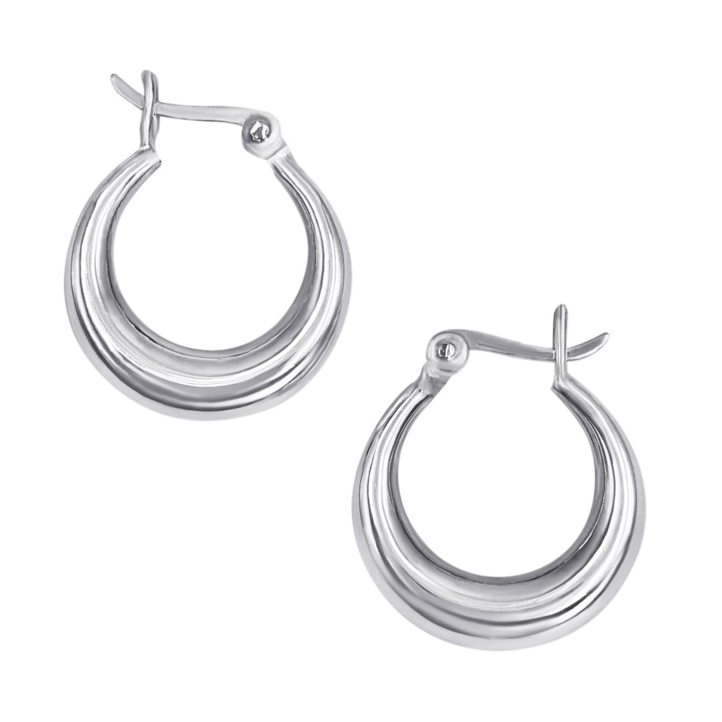 Boucles D'oreilles Créoles Vintage En Argent Massif 925 - Occasion - Style Intemporel