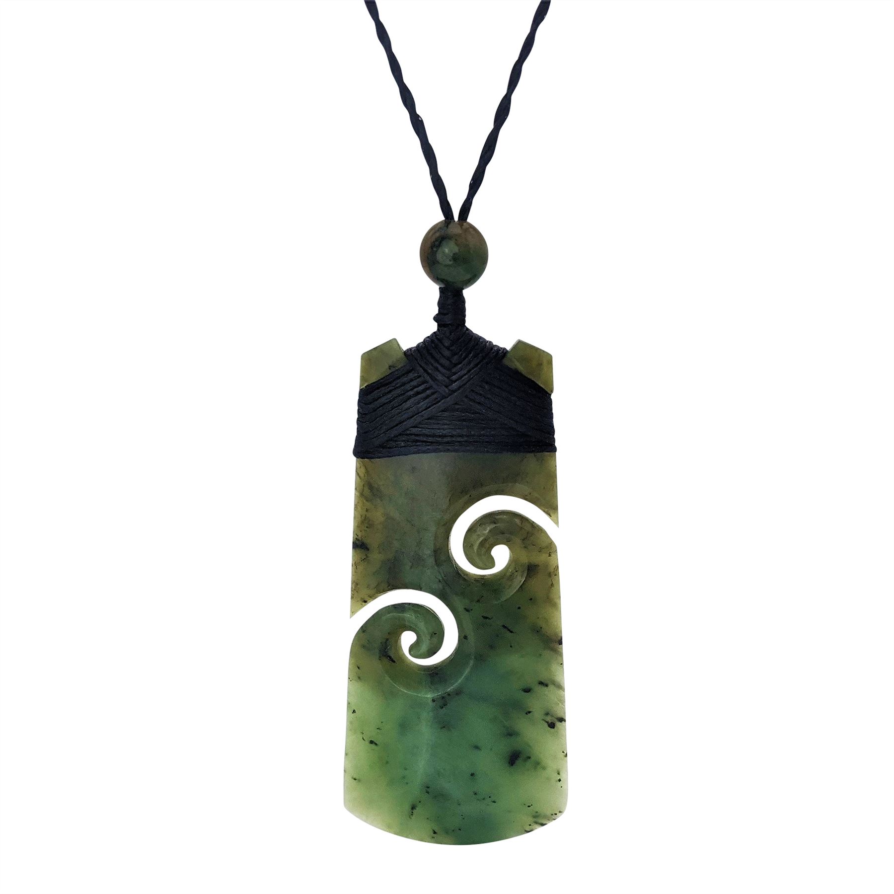 Collana In Giada Nefrite 81stgeneration – Pendente Koru Toki Maori Intagliato A Mano – Verde, 70 Mm - 2