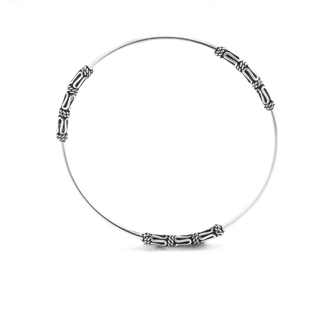 Bracciale rigido largo concavo in argento sterling - Gioielli importanti - Italia