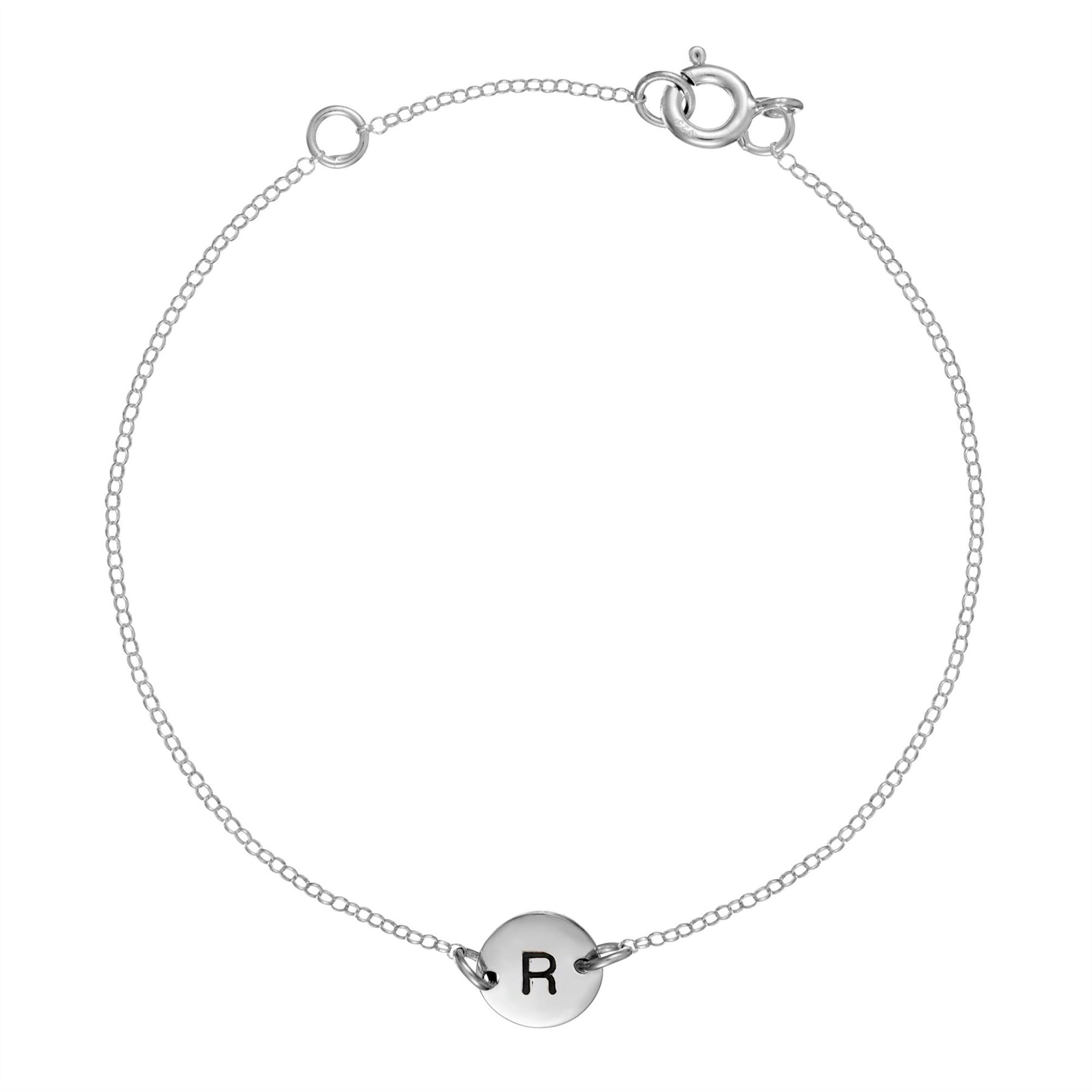 Silverly .925 Argent Sterling Ronde Lettre Initiale Chaîne Bracelet - Imagen 55 de 81