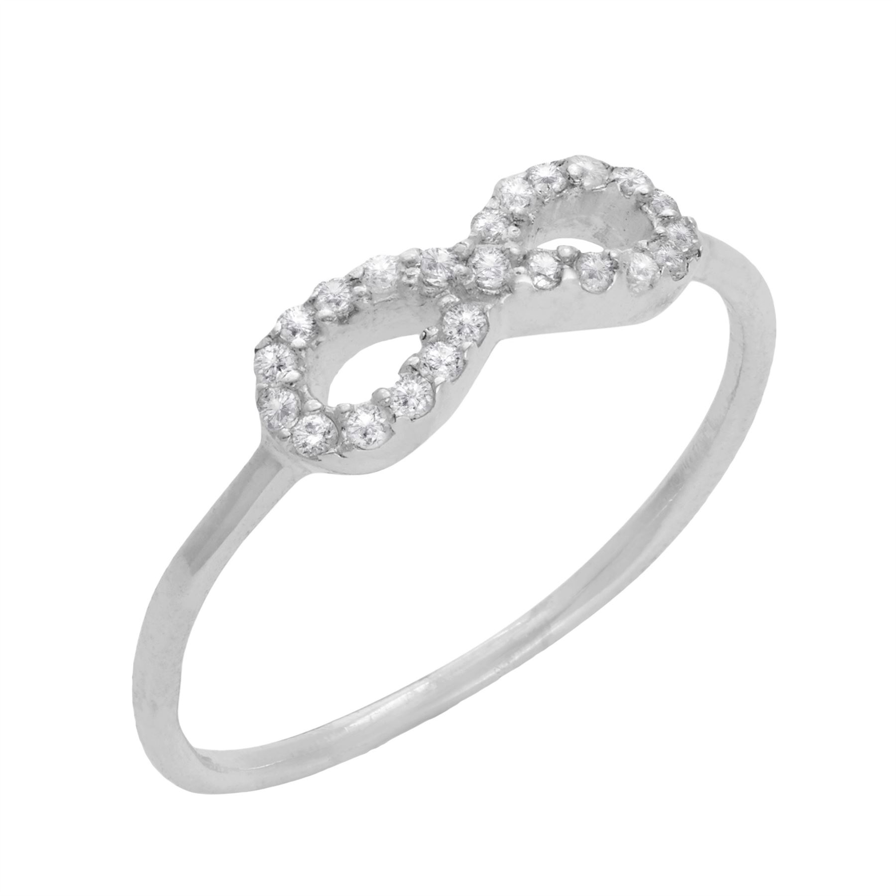 Silverly Sterling Silver Ring 22 Cubic Zirconia Infinity Symbol