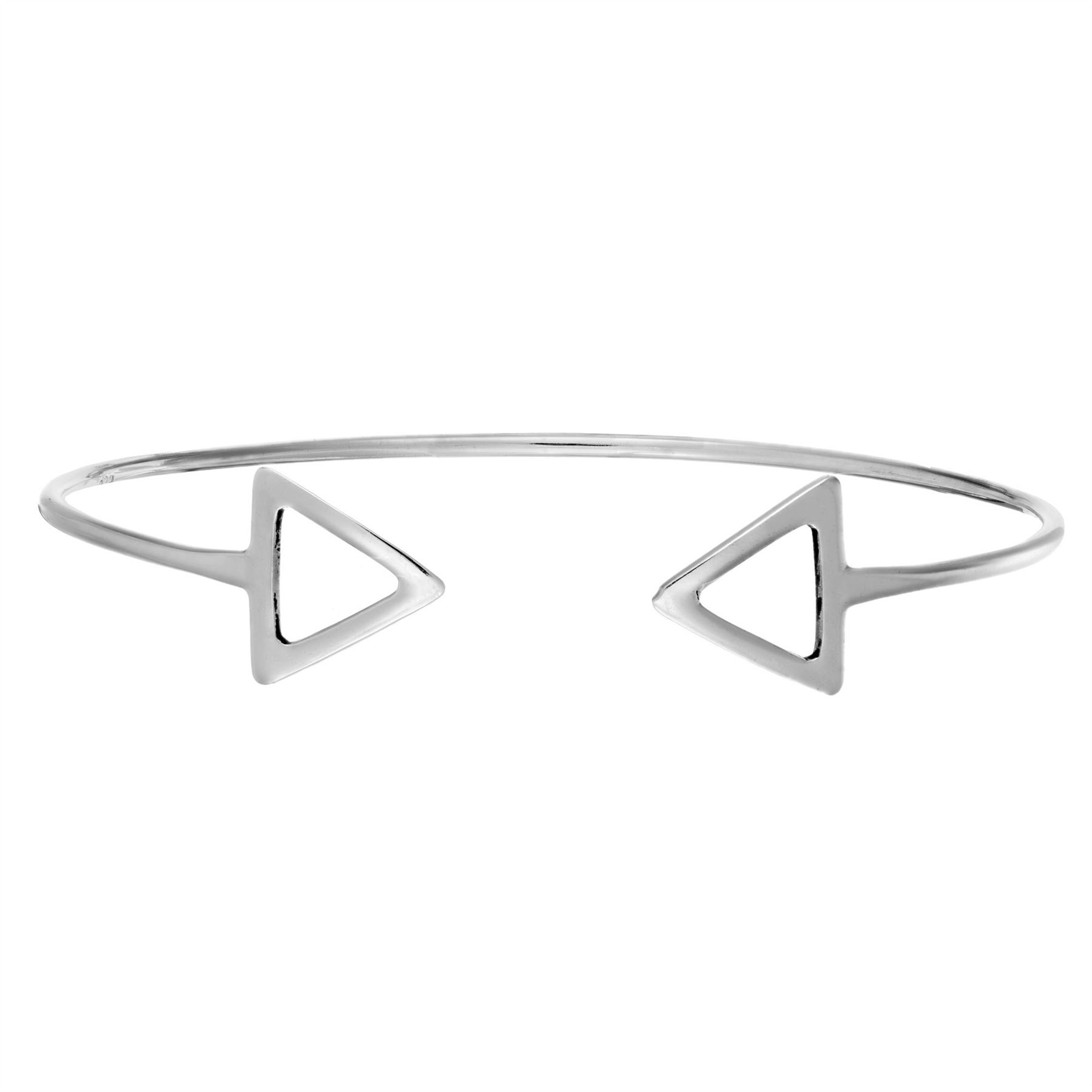 Silverly Bracciale Rigido Argento 925 Con Doppia Freccia - Gioiello Geometrico Regolabile Per Donna, Minimalista E Ipoallergenico - 2