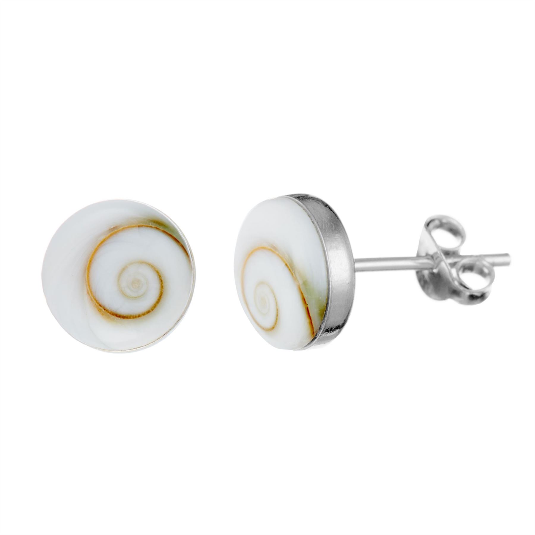 Splendidi orecchini pendenti quadrati in conchiglia di Shiva bianca naturale e argento sterling 925, regalo