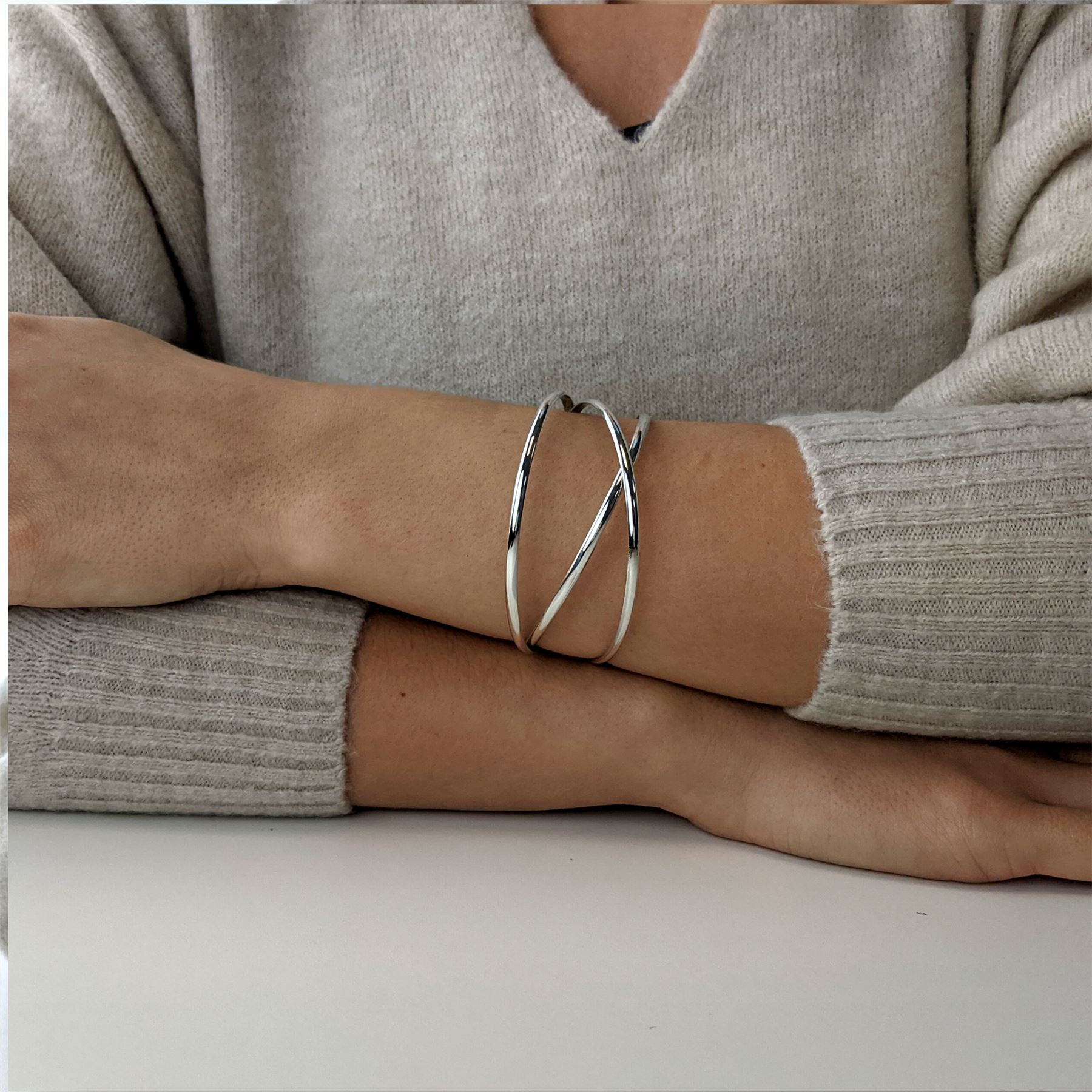 Braccialetti Intrecciati Impilabili Per Donna In Argento