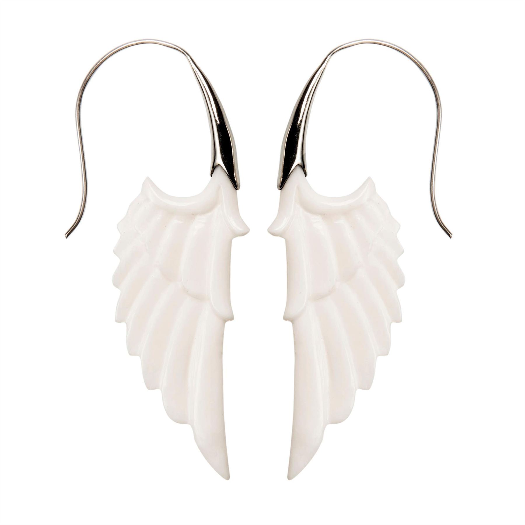 81Stgeneration Orecchini Argento Sterling Osso Tribale Ala Piuma