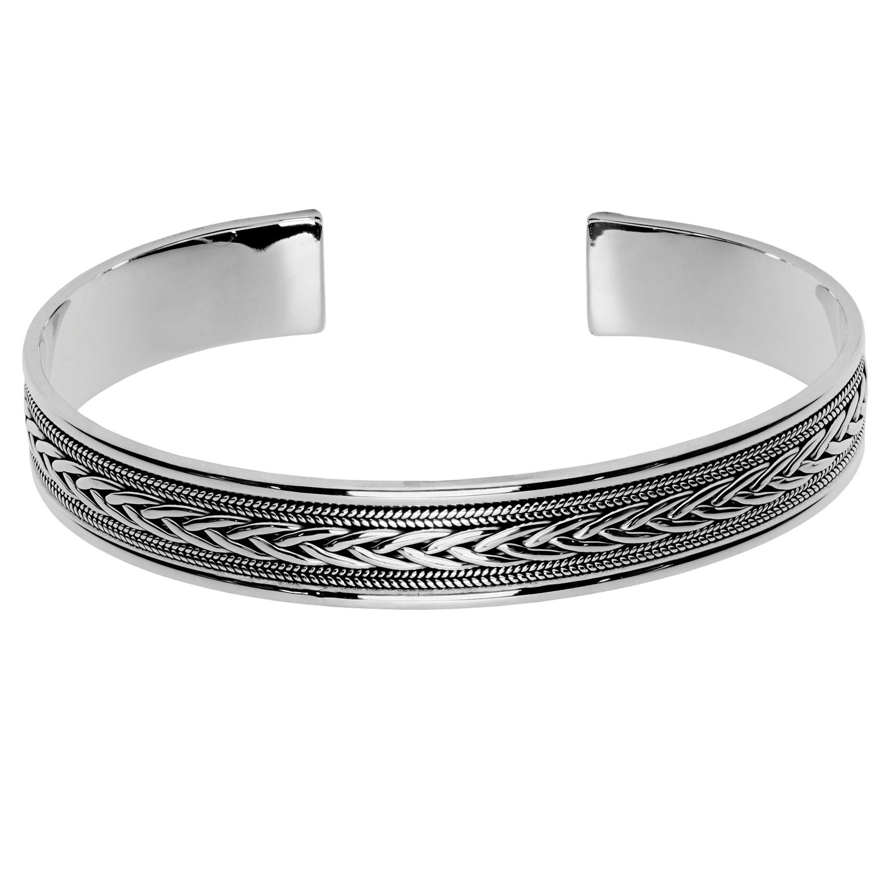Bracelet Manchette Argent Sterling Double Tresse Celtique Ouvert - Silverly - Neuf Avec étiquettes