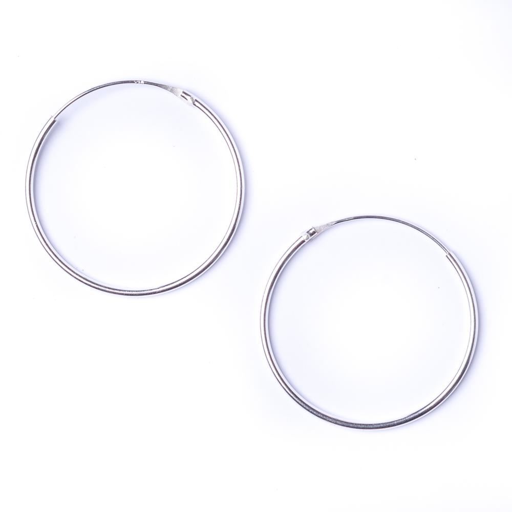 81stgeneration Paio di Orecchini in Argento 925 a Cerchio Spessi 1