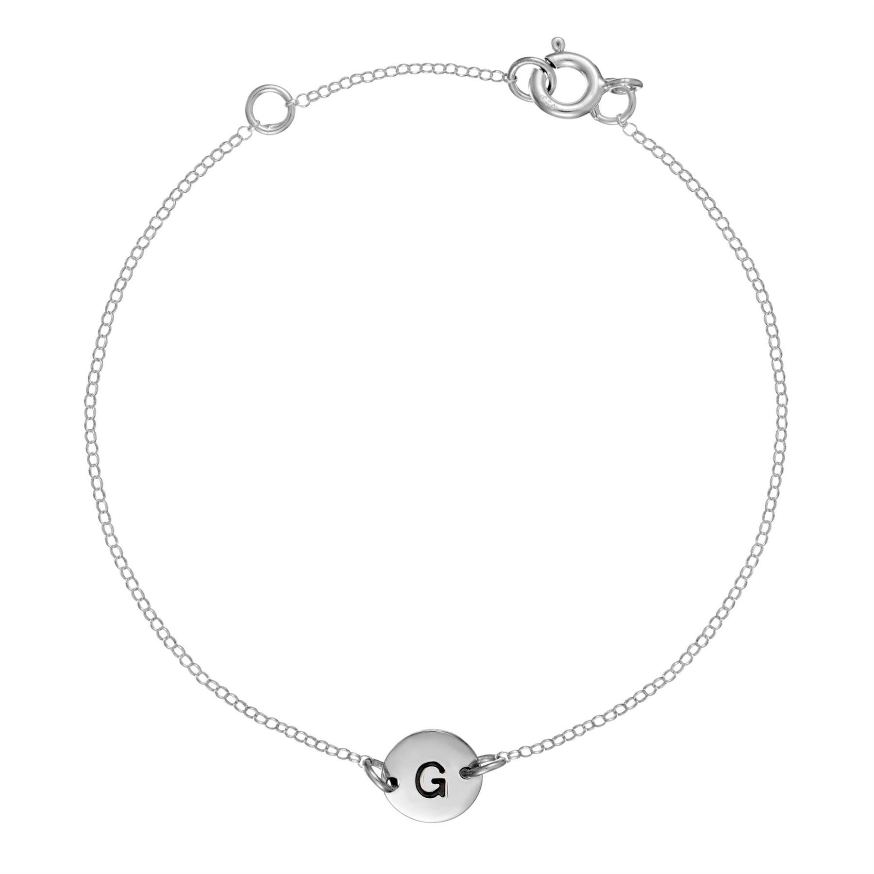 Silverly .925 Argent Sterling Ronde Lettre Initiale Chaîne Bracelet - Imagen 22 de 81