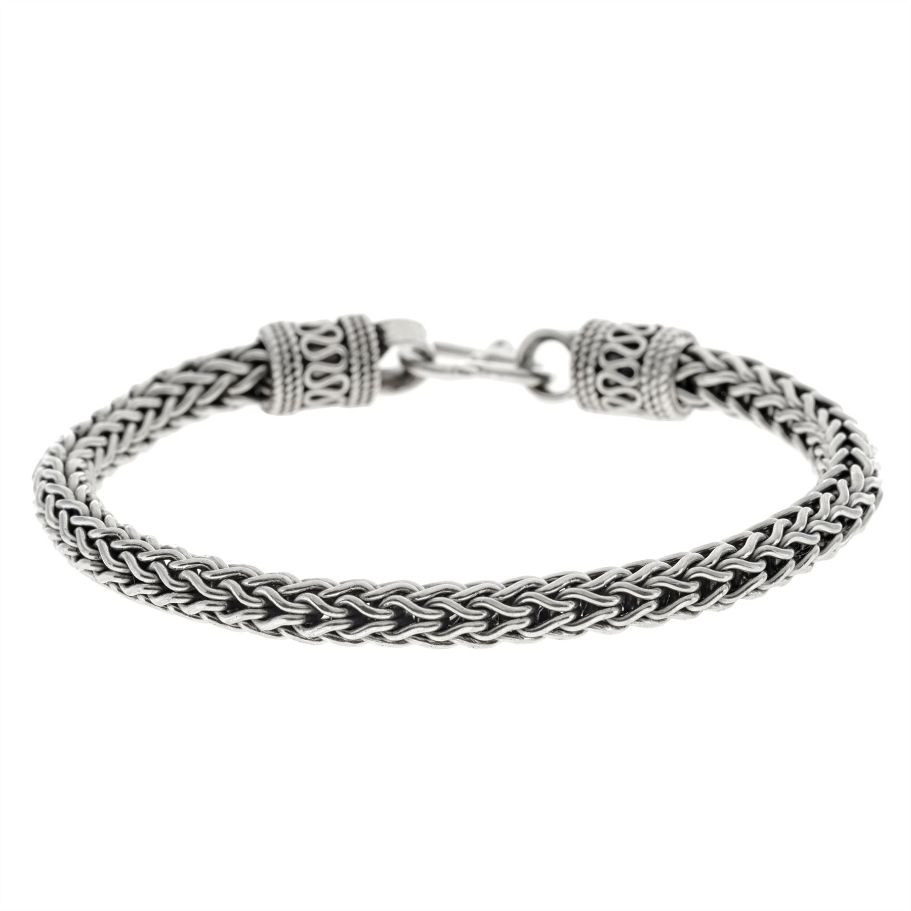 Bracelet Chaîne S Argent 925 Silverly - Style Balinais, Crochet, Pour Homme, Neuf étiquettes
