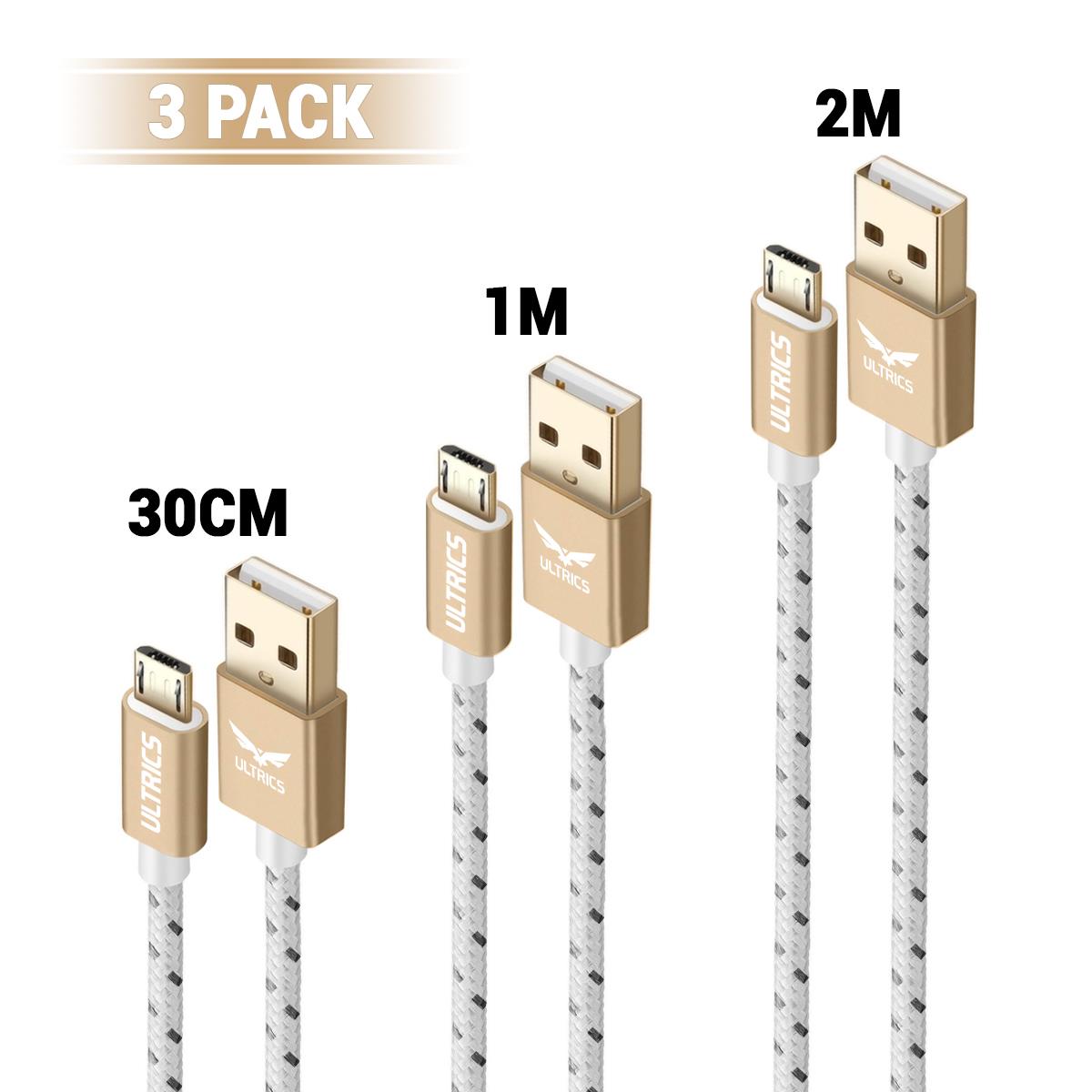 Braided Micro USB Charging Cable Fast Charger Data Sync Lead for Samsung Android - Picture 9 of 12