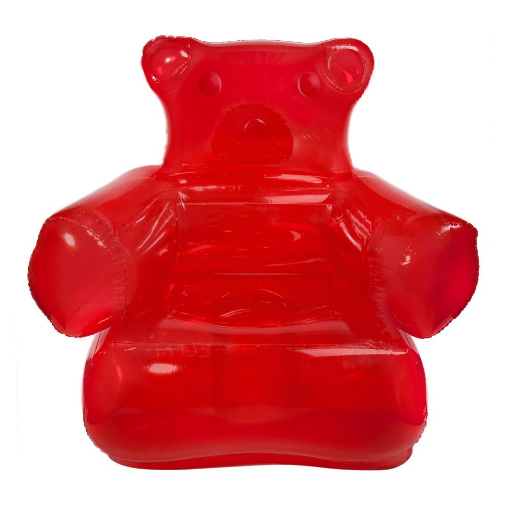 Gummy Bear Inflatable Chair Red with Foot Pump Kids & Adults Playroom