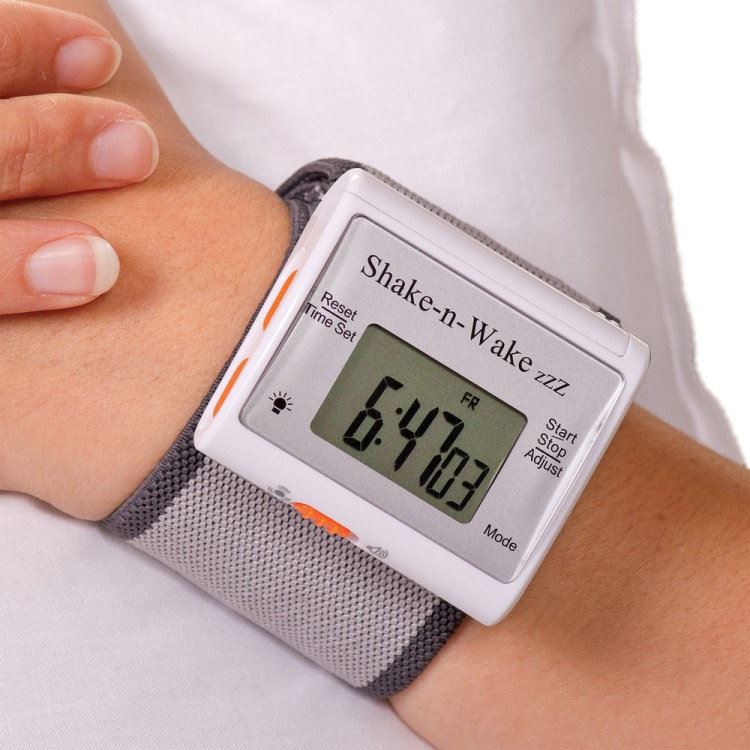 Shake n Wake Silent and Vibrating Travel Alarm Clock Wrist Watch Deaf