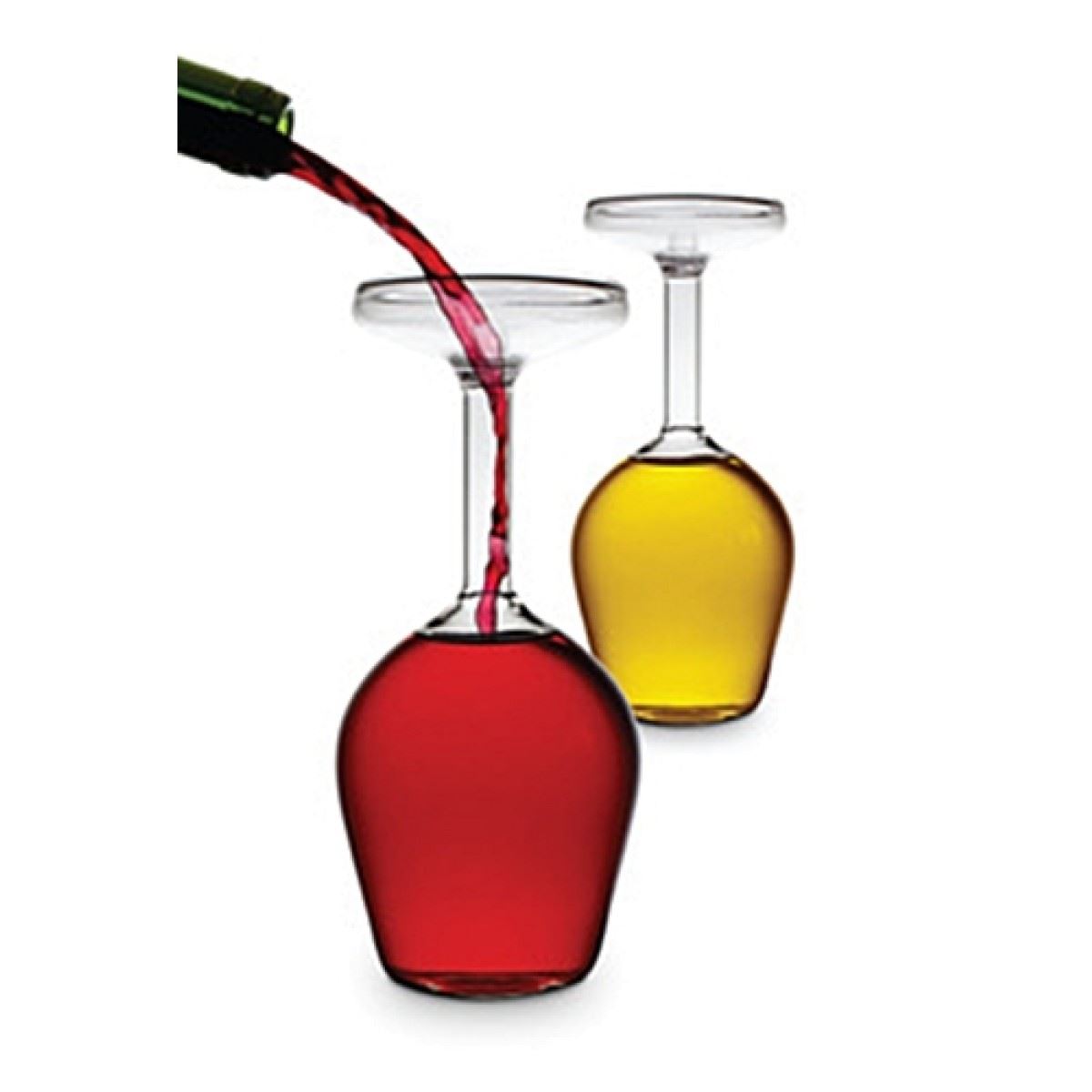 Upside Down Wine Glass 375 ml Novelty Drinking Gift Set of 2 Two