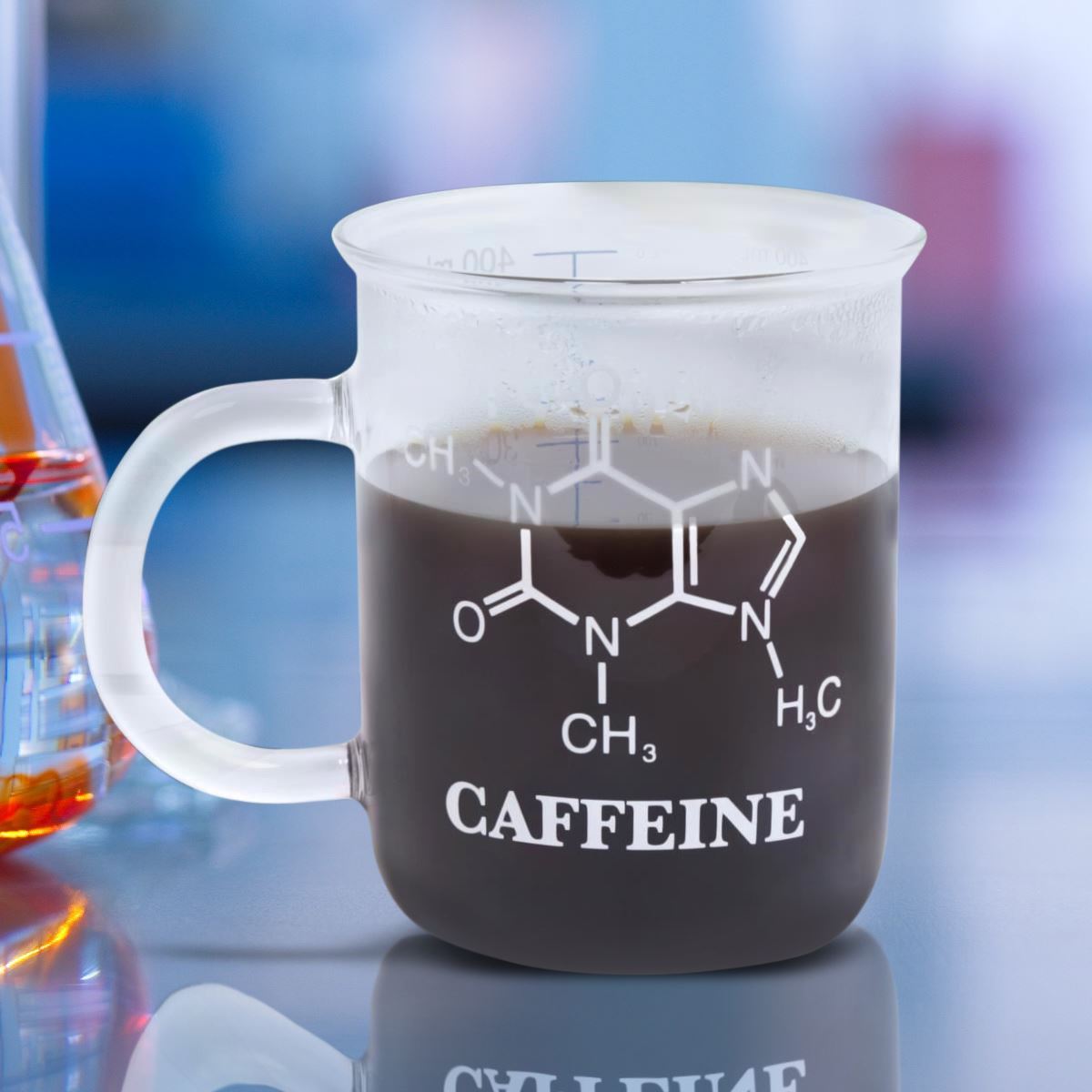 Chemistry Mug Caffeine Molecule Science Measuring Beaker Style Glass Coffee Cup 5060407523972 eBay
