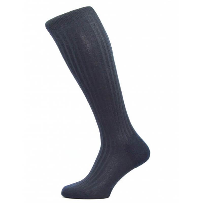 Calcetines de negocios PANTHERELLA Laburnum lana merino acanalada hasta la rodilla sobre la pantorrilla para hombre - Imagen 7 de 8