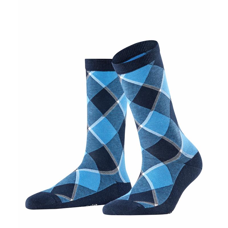 Burlington Westminster Soft Cotton Blend Checked Ladies Socks - Picture 3 of 3