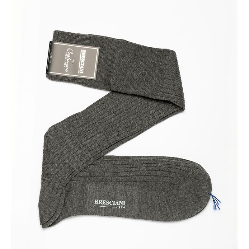 Bresciani Kaschmir & Seide gerippte kniehohe Herrensocken - Bild 4 von 7