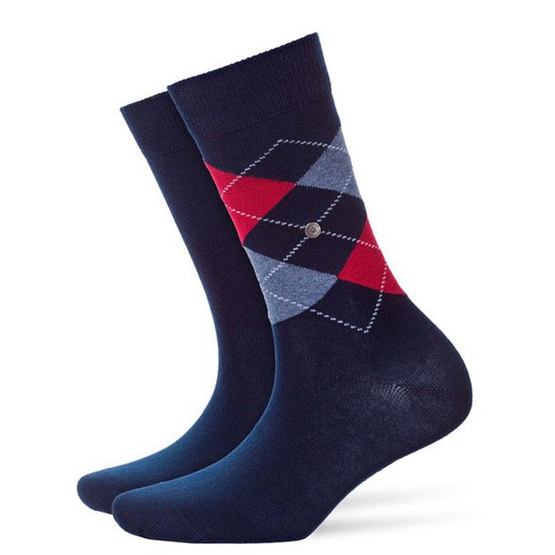 Burlington Everyday 2 Pack Argyle & Plain Cotton Blend Socks - Women's - Picture 6 of 6