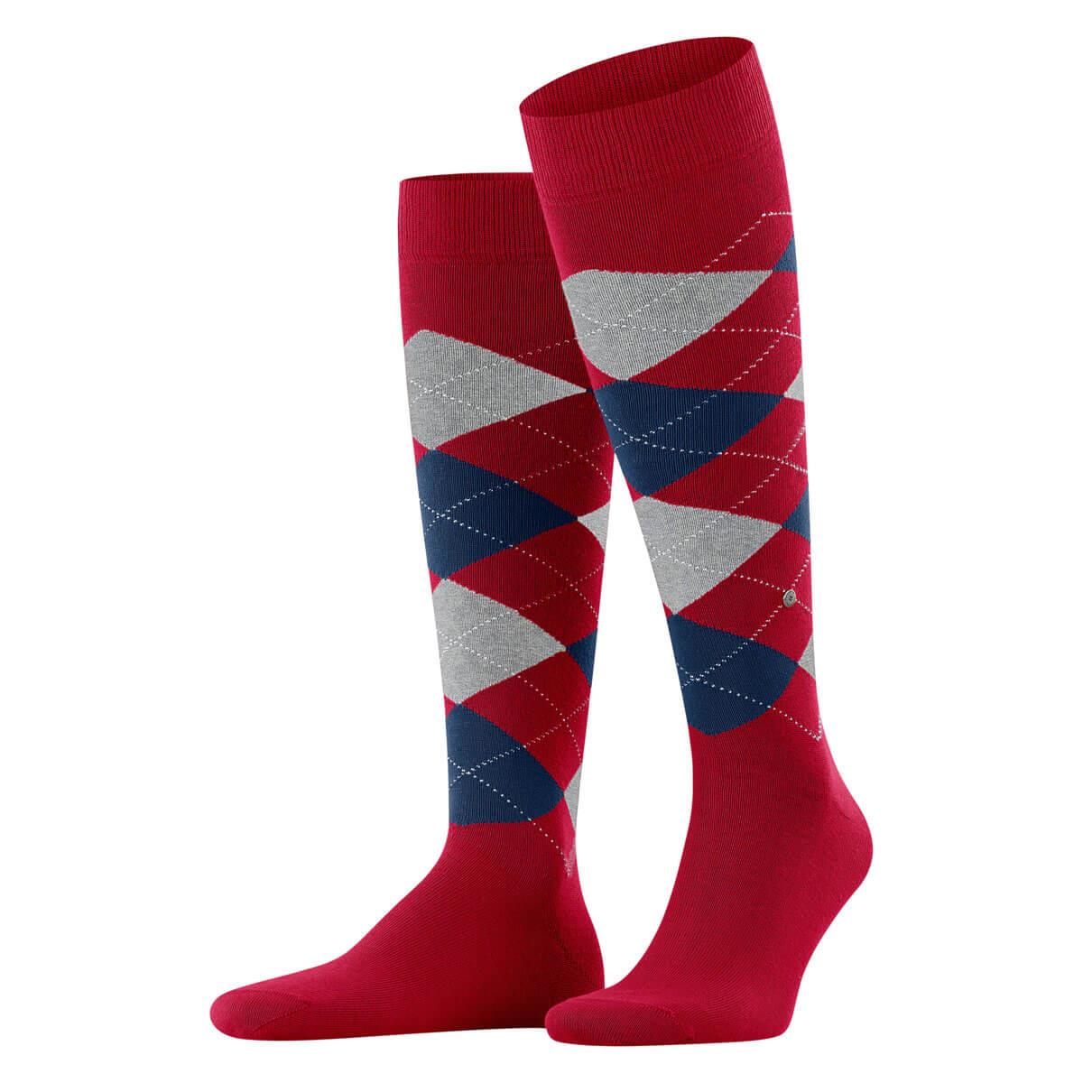 Calze Burlington morbide in cotone lunghe Argyle al ginocchio King - Uomo - Foto 5 di 5