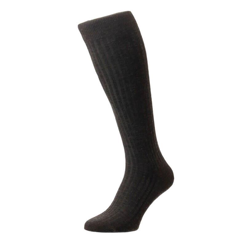 Calcetines de negocios PANTHERELLA Laburnum lana merino acanalada hasta la rodilla sobre la pantorrilla para hombre - Imagen 5 de 8