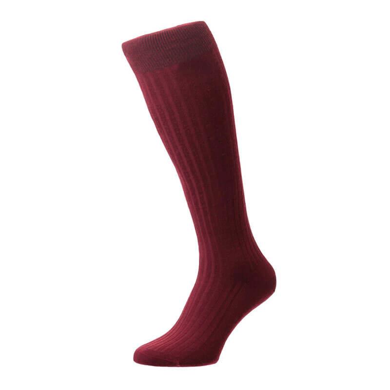 Calcetines de negocios PANTHERELLA Laburnum lana merino acanalada hasta la rodilla sobre la pantorrilla para hombre - Imagen 8 de 8