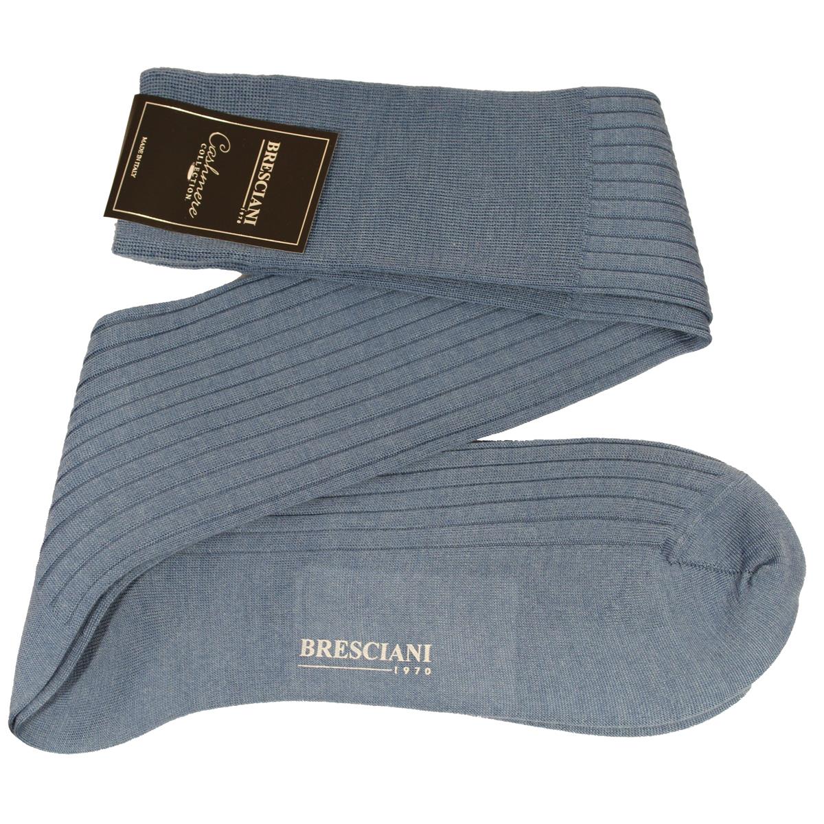 Bresciani Kaschmir & Seide gerippte kniehohe Herrensocken - Bild 6 von 7