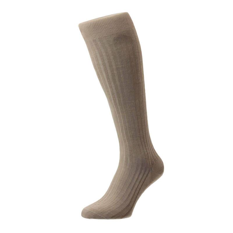 Calcetines de negocios PANTHERELLA Laburnum lana merino acanalada hasta la rodilla sobre la pantorrilla para hombre - Imagen 6 de 8