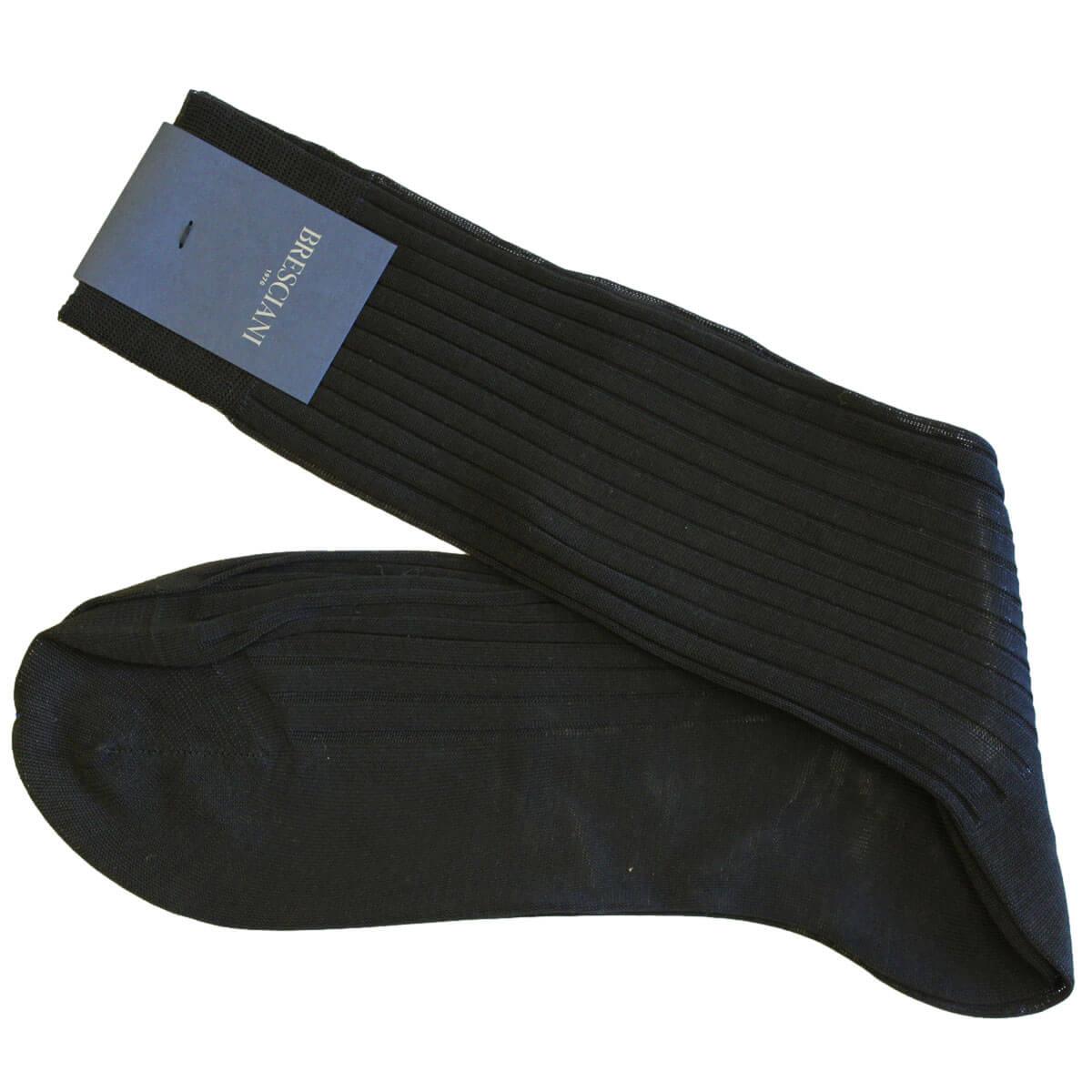 Bresciani Classic Ribbed Mercerised Fine Cotton Mens Socks - Bild 5 von 10