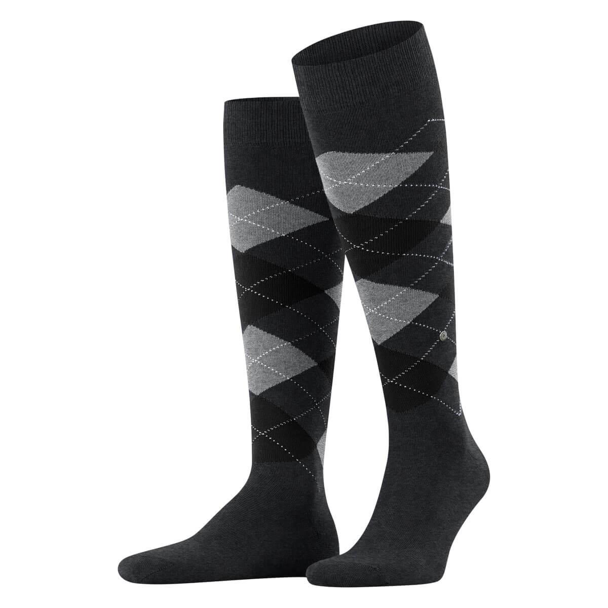 Calze Burlington morbide in cotone lunghe Argyle al ginocchio King - Uomo - Foto 4 di 5