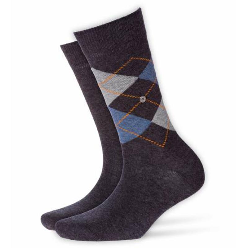 Burlington Everyday 2 Pack Argyle & Plain Cotton Blend Socks - Women's - Picture 2 of 6