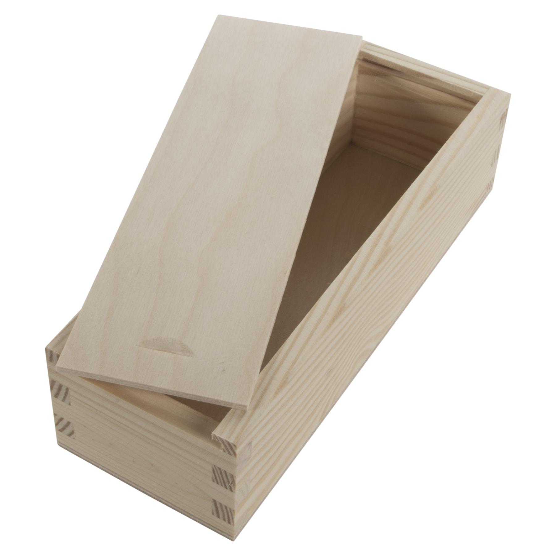 Caja de lápices profundos de madera Cepillo Crayones Tapa deslizante Titular Caso de regalo | 23x8x5.5cm - Imagen 21 de 52
