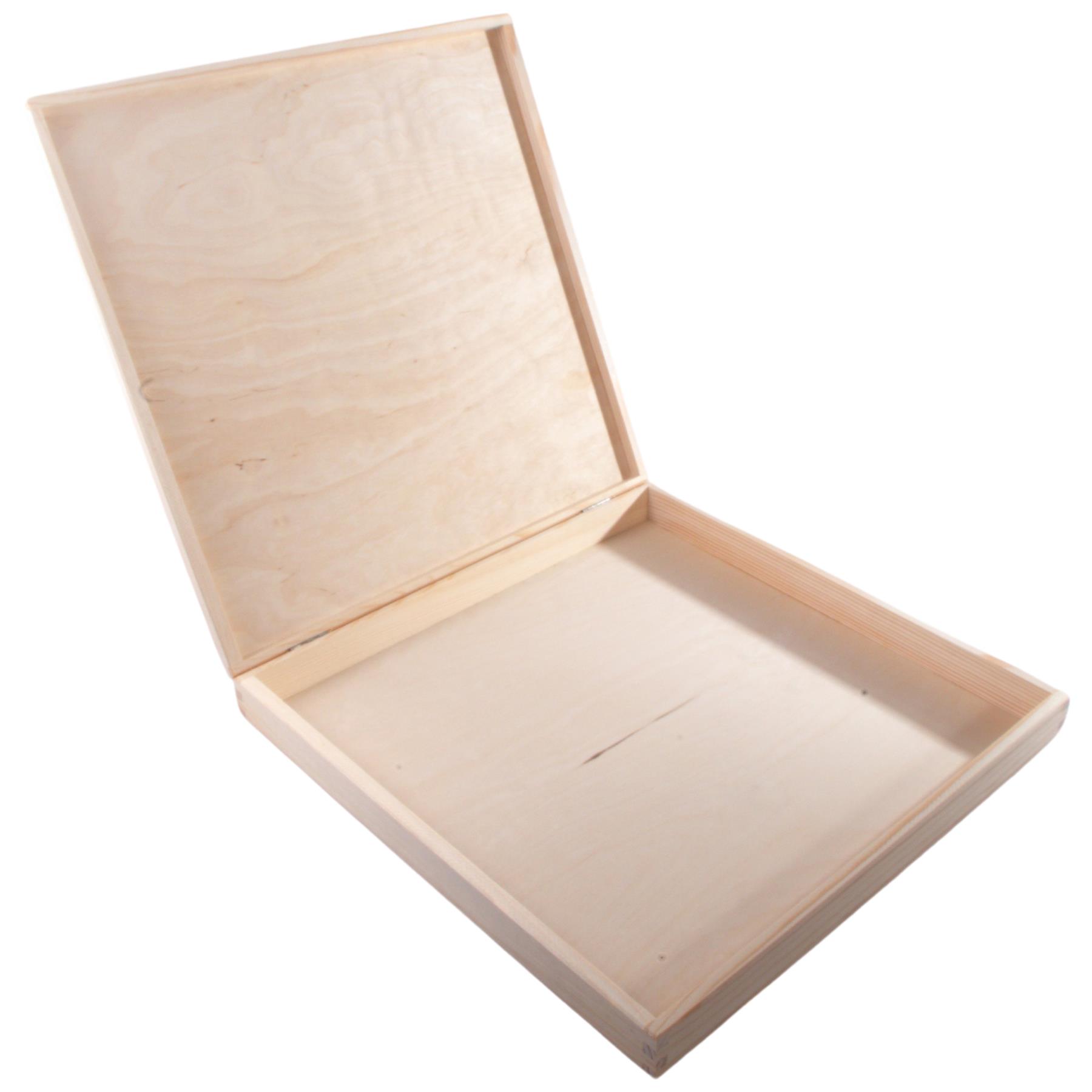 Square Wooden Lid Boxes | Plain Pine for Craft | Keepsake Trinket Memory Storage - Picture 225 of 238