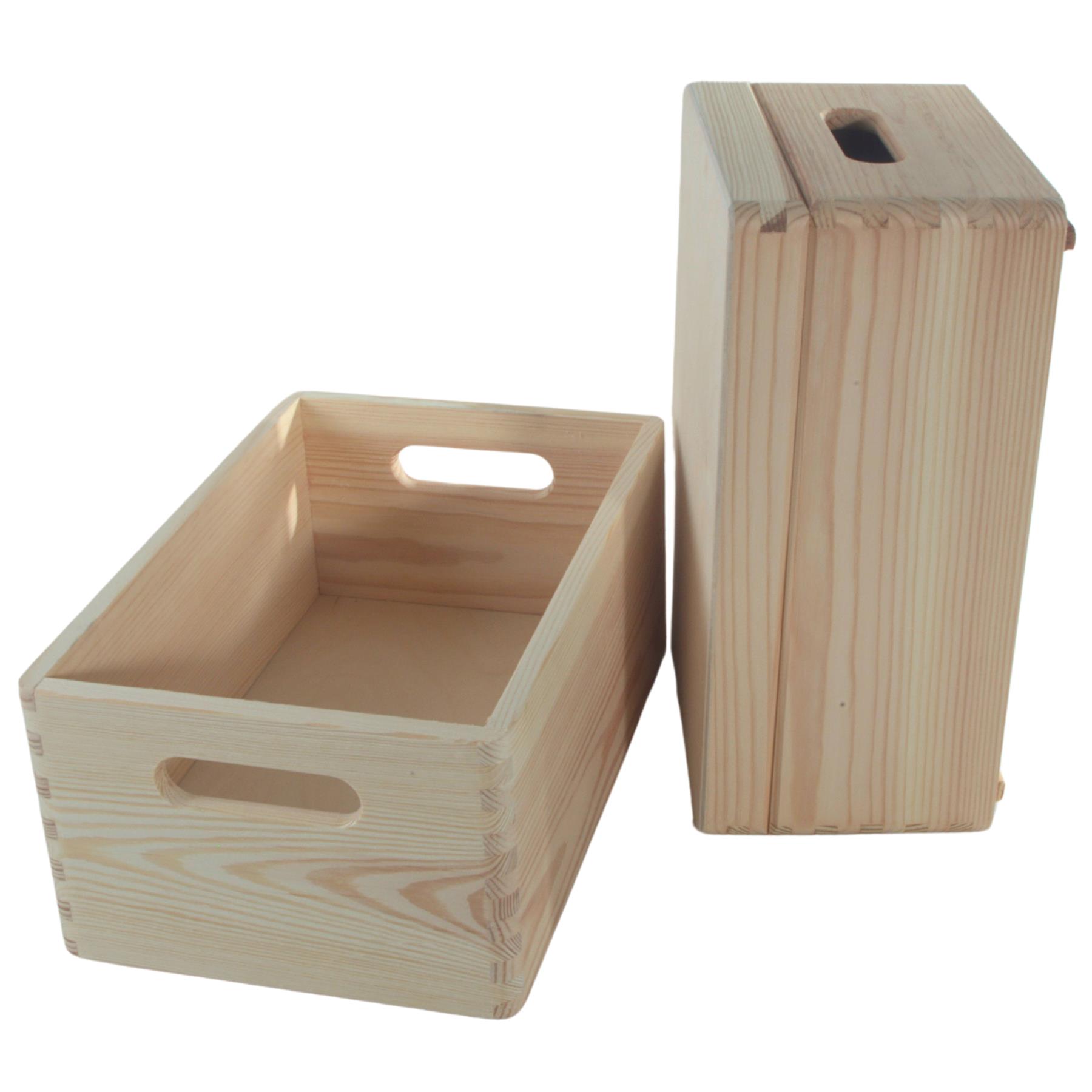 Wooden Stacking Storage Boxes Narrow Small Spaces Bathroom Kitchen Slim Crates - Picture 7 of 61