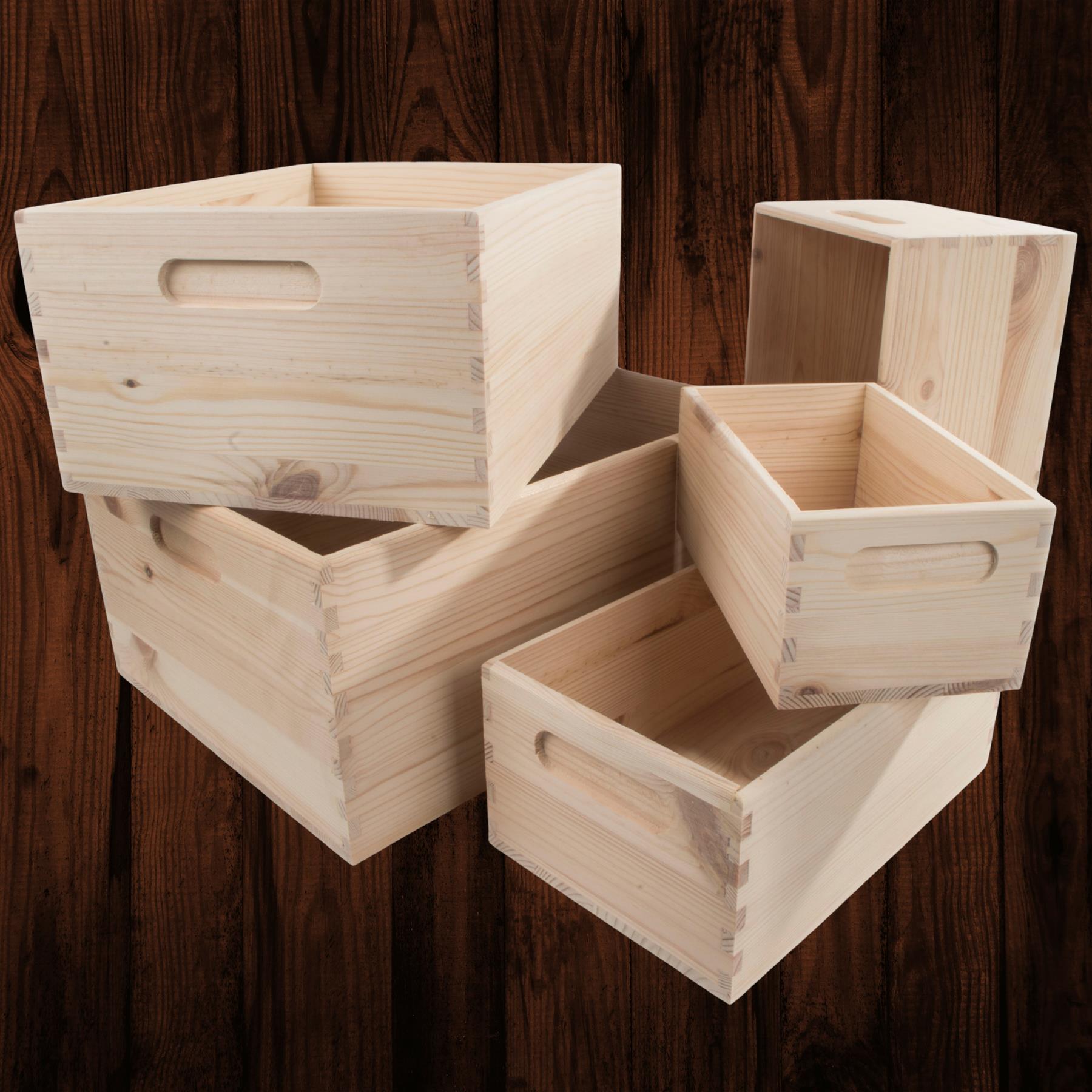 Pine Crate Chest Wooden Storage Box / 5 Sizes / Open Top / For Craft Decoupage - Picture 51 of 57