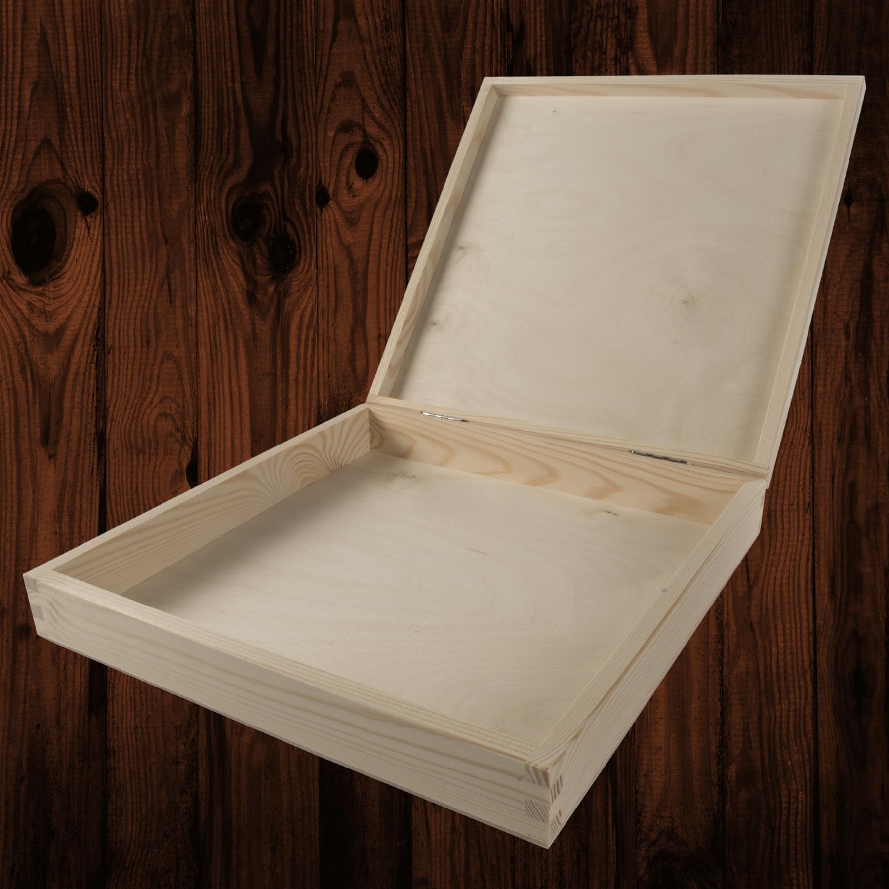 Square Wooden Lid Boxes | Plain Pine for Craft | Keepsake Trinket Memory Storage - Picture 180 of 238